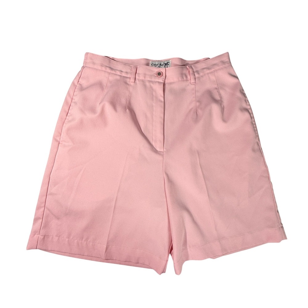 Coral‎ Bay Vintage Golf Shorts Women 8 Pink Pleated High Rise Stretch Bermuda
